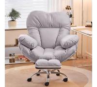 Sedia da scrivania ergonomica con schienale a forma di amore, ampio sedile ammortizzato, supporto lombare regolabile a 3 livelli e rulli silenziosi, comoda sedia da ufficio per lo studio, so