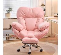 Sedia da scrivania ergonomica per casa e ufficio con schienale a forma di amore, seduta ampia, supporto lombare a 3 livelli, rulli silenziosi, perfetta per il gioco e il comfort del soggiorno