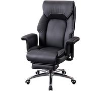 Sedia da scrivania ergonomica professionale per uomini alti e robusti, comoda e con cuscino spesso, con schienale alto regolabile in altezza, supporta fino a 175 kg/385,8 libbre, nera (117 x