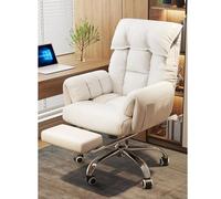 Sedia da scrivania ergonomica regolabile girevole a 360° con poggiapiedi reclinabile, comoda configurazione PC per ufficio e casa, per lavoro dirigenziale.
