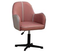 Sedia da scrivania ergonomica rossa con braccioli, regolabile in altezza, girevole a 360°, sedia da ufficio in pelle PU, design con schienale medio, senza ruote per comfort e supporto