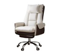 Sedia da scrivania for soggiorno, sedia da ufficio con schienale reclinabile, sedile sollevabile mobile, design con poggiatesta indipendente, adatta for ufficio, soggiorno(White-brown)
