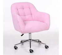 Sedia da scrivania girevole in velluto accogliente con rotazione a 360°, elegante e compatta, per casa, ufficio, studio, soggiorno, vanityPerfect per piccoli spazi