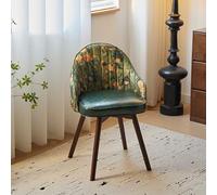 Sedia da scrivania girevole moderna di metà secolo con rivestimento in ecopelle e gambe in legno massello, per un elegante uso in ufficio e soggiorno