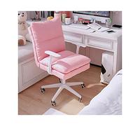 Sedia da scrivania girevole regolabile per casa, ufficio e camera da letto, sedia imbottita in lino, colore: blu, rosa, kaki e giallo, soluzione comoda ed elegante