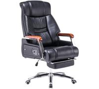 Sedia Da Scrivania Home Comfort Per La Pausa Pranzo, Sedie Manageriali Reclinabili A 155° Per Persone Alte E Robuste, Portata 250 Kg(Black chair)