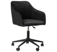 Sedia da scrivania in tessuto con ruote in velluto nero Venice
