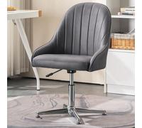 Sedia da scrivania incrociata ergonomica sedia da ufficio a bracciole senza braccio con sedile imbottito design medio posteriore per la vanità dell'ufficio per la casa e attività girevole senza