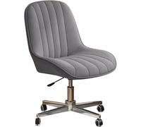Sedia da scrivania moderna in tessuto di velluto con ruote e funzione regolabile in altezza, ideale per la camera da letto o l'ufficio, elegante design incrociato (grigio chiaro/a) Octopus feet
