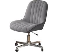 Sedia da scrivania moderna in tessuto di velluto con ruote e funzione regolabile in altezza, ideale per la camera da letto o l'ufficio, elegante design incrociato (grigio chiaro/a) Octopus feet
