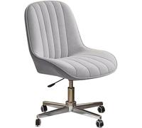 Sedia da scrivania moderna in tessuto di velluto con ruote e funzione regolabile in altezza, ideale per la camera da letto o l'ufficio, elegante design incrociato (grigio chiaro/a) Octopus feet