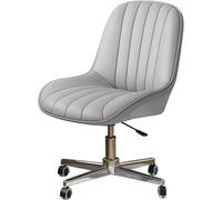 Sedia da scrivania moderna in tessuto di velluto con ruote e funzione regolabile in altezza, ideale per la camera da letto o l'ufficio, elegante design incrociato (grigio chiaro/a) Octopus feet