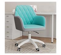 Sedia da scrivania moderna regolabile e sgabello da toeletta con ruote, sedia girevole per trucco e ufficio a casa, poltrona ergonomica per camera da letto e vanity room (blu)