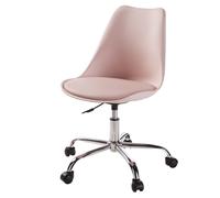 Sedia da scrivania rosa con ruote