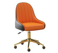 Sedia da scrivania, sedia da camera in pelle PU sedia girevole regolabile per computer sedie da toeletta per camera da letto/sala studio per ragazze (arancione)