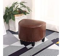 Sedia da soggiorno da 40,6 cm, sgabello imbottito poggiapiedi in pelle PU tavolo da toeletta sedia sgabello per panca, facile da pulire, design moderno con rivetti, marrone