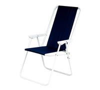 Sedia da Spiaggia e Giardino Pieghevole Relax Esterno con Spalliera Alta Blu