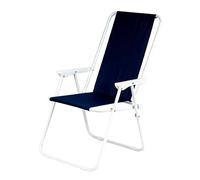Sedia da Spiaggia e Giardino Pieghevole Relax Esterno con Spalliera Alta Blu Leggera e Robusta in Metallo e Tessuto 52x48x86 cm per Campeggio e Mare.
