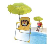 Sedia Da Spiaggia Per Bambini Con Ombrellone Integrato Sedia Pieghevole | Sedile In Tessuto Resistente Sabbia Con Protezione Solare Per Piscina Giardino Viaggi E Prato