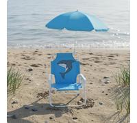 Sedia da Spiaggia per Bambini con Ombrellone Protezione Solare per Bimbi Piccoli