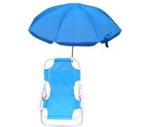 Sedia da spiaggia per bambini con ombrellone, sedia da esterno pieghevole e staccabile con tettuccio, portatile per esterni, azzurro cielo