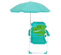 Sedia da spiaggia per bambini, Sedia da spiaggia per bambini con ombrellone, Modello di animale carino portatile pieghevole e staccabile con baldacchino per l'estate all'aperto, Coccodrillo