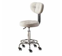 Sedia da studio ergonomica, regolabile in altezza, supporto lombare imbottito, funzione di inclinazione, adatta for uso domestico(White)
