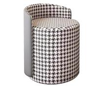 Sedia da toeletta a pied de poule, girevole a 360°, elegante poltrona da salone, comoda seduta per spogliatoio, perfetta per la camera da letto e l'arredamento del salone