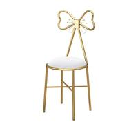 Sedia da toeletta con farfalla e fiocco, struttura in metallo, con elegante schienale a farfalla, per decorazione di interni, ideale per caffetterie o camere da letto