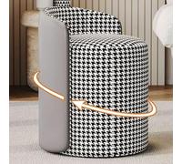 Sedia da toeletta girevole a 360° con schienale basso, per camera da letto, soggiorno e ingresso, elegante design in poliuretano e tessuto, perfetta per le stanze dei trucchi