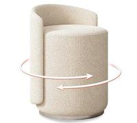 Sedia da toeletta girevole a 360° per sala trucco, sedia da trucco con schienale basso, sedia moderna per toeletta, camera da letto, toletta, sala studio (pile berbero)