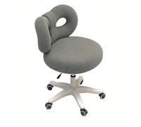 Sedia Da Toeletta Girevole A 360°, Sgabello Da Toeletta Ergonomico, | Schienale a forma di arco, base in acciaio al carbonio, for camere da letto, soggiorni, cabine armadio(Dark Gray)