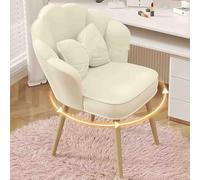 Sedia da toeletta - Sgabello girevole a 360° con schienale alto per il trucco per il comfort della camera da letto