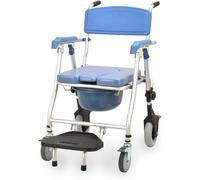 Sedia da Toilette con Ruote Sedia da Toilette Pieghevole con Sedile Imbottito Pedale Pieghevole E Rotelle Bloccabili Sedia da Bagno con WC per Anziani Disabili Adatta per La Casa