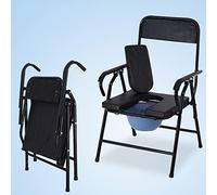 Sedia da toilette imbottita accanto al sedile doccia 3 in 1 per WC con braccioli e secchio rimovibile per anziani e disabili