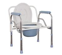 Sedia da toilette leggera, sedia con sedile WC pieghevole regolabile in altezza, extra larga e portatile con paraspruzzi a secchiello, pesante, per anziani, donne incinte e persone