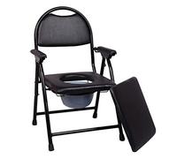 Sedia da Toilette Mobile,Sedia da Doccia for Disabili,Pieghevole Portatile Sedia da Toilette,Con Cuscino del Sedile Rimovibile Portasciugamani di Carta Secchio Portatile