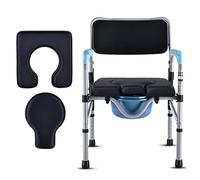 Sedia da Toilette per disabili a Elevata capacità Sedile vasino per Anziani Altezza Regolabile Bagno Sgabello per Doccia Comoda Imbottita Sedia Telaio di Sicurezza Rotaie Max.150 kg