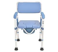 Sedia da Toilette Portatile Pieghevole con Secchio,Sedia da Doccia con Schienale E Braccioli,Sedia Comodino Regolabile in Altezza Sedia WC per Anziani,Anziani Disabili,Antiscivolo,Facile da Pulire