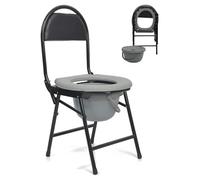 Sedia da toilette Sedia da bagno pieghevole portatile for assistenza domiciliare Sgabello da bagno leggero in gravidanza con braccioli/schienale Supporto da bagno for anziani Sicurezza nel bagno
