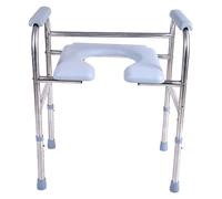 Sedia da toilette Telaio in acciaio di sicurezza for sedia da toilette da bagno sul comodino for anziani, supporto for montaggio senza attrezzi, altezza del sedile regolabile Sicurezza nel bagno