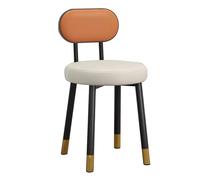 Sedia da trucco con schienale, rivestimento in pelle artificiale e struttura in acciaio al carbonio, design elegante per salone e camera da letto