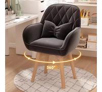 Sedia da trucco girevole Mid-Century, in pelle, per casa e ufficio, ideale per lavoro o studio, design ergonomico, elegante e confortevole