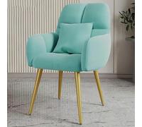 Sedia da trucco imbottita con accento dorato per ragazze, elegante seduta da toeletta con schienale, perfetta per camera da letto, soggiorno, sala da pranzo, mobili decorativi chic
