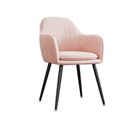 Sedia da trucco moderna in stile nordico rosa con gambe in metallo nero, elegante panca per scarpe per soggiorno e camera da letto, design senza cuscino, elegante decorazione per la casa.