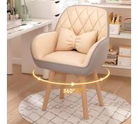 Sedia da trucco moderna Mid-Century girevole in pelle, sgabello da toeletta per casa e ufficio, ideale per lavoro o studio, elegante e confortevole sedia di bellezza