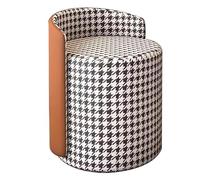 Sedia da trucco pied de poule con schienale girevole a 360°, sgabello da toeletta per soggiorno, camera da letto e stanza dei trucchi, elegante e confortevole, perfetta per gli appassionati di