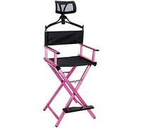 Sedia da trucco, sedia da regista portatile in alluminio con poggiatesta e poggiapiedi per truccatori, ideale per attività all'aperto, campeggio, prato e set cinematografici (colore: G)
