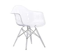 Sedia da trucco, set di 2 sedie da pranzo in acrilico trasparente, moderne sedie con schienale trasparente per la casa, bar, trucco, vanità, eleganti sgabelli in plastica per tavolo da pranz