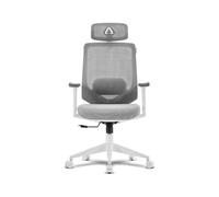 Sedia da ufficio Alpha Gamer Stella mesh bianca/grigia supporto 3D ergonomico